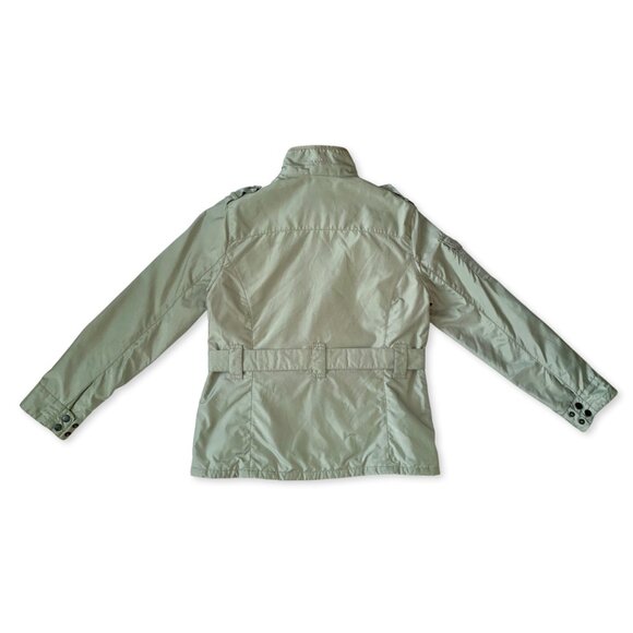 Barbour Amelia Moto Chore Green Khaki Jacket Coat Waterproof Fisherman Old Money - Picture 3 of 16